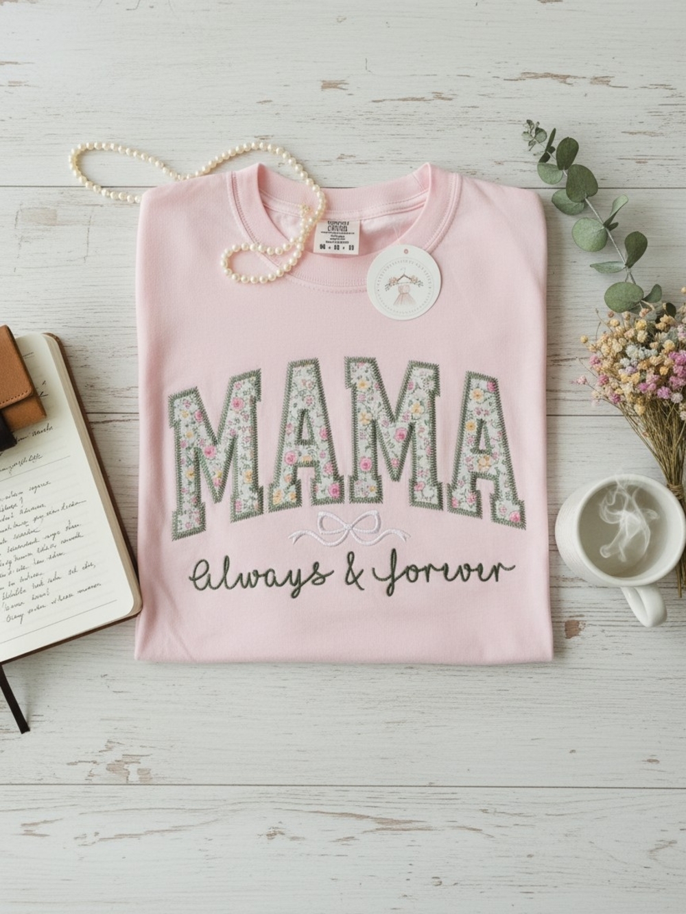Mama Pink Kids Pajama Top - Soft Pink 'Always & Forever'